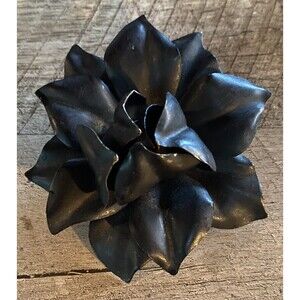 Women’s Brooch Pin Black Flower 3” Boho Hippie